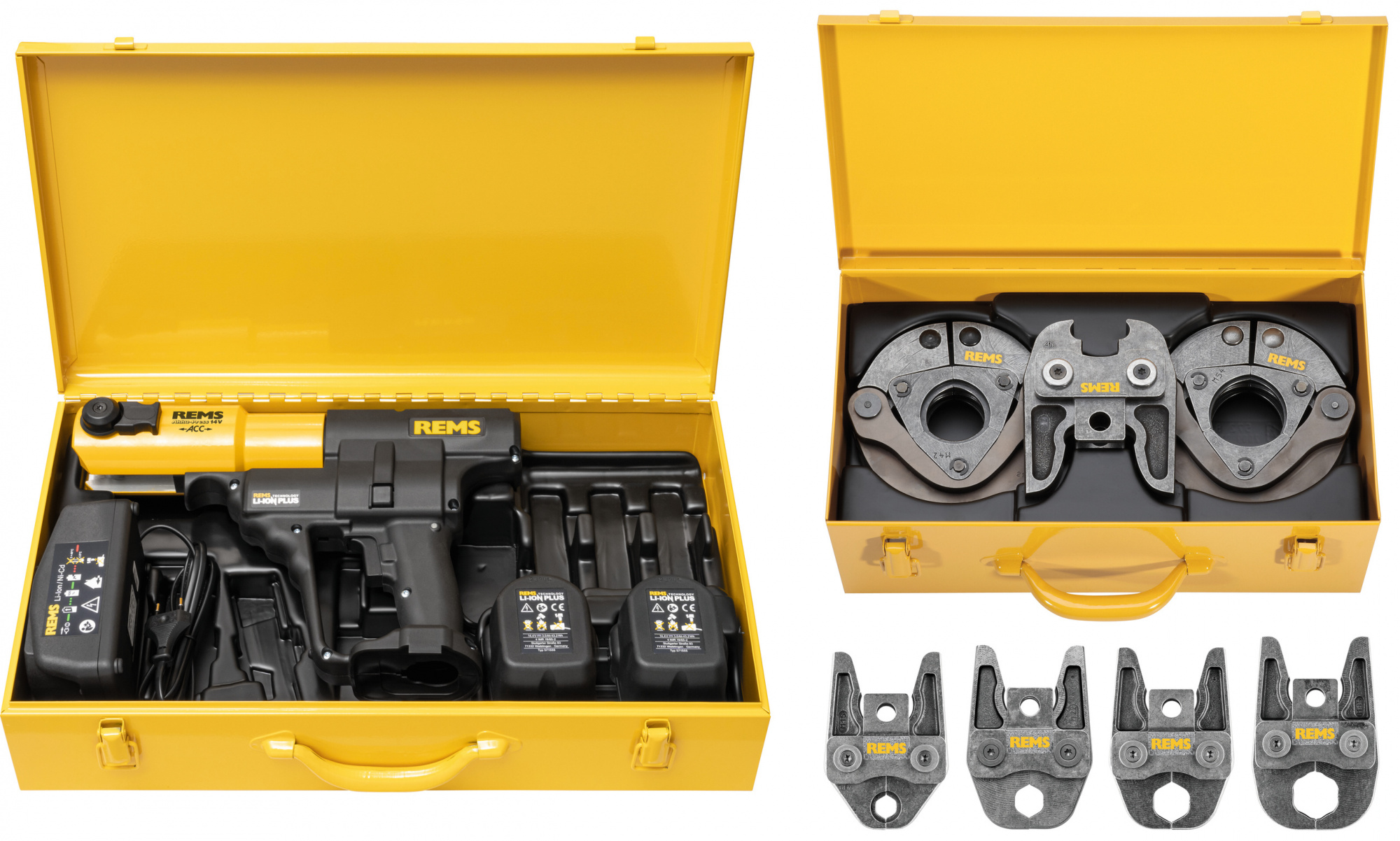 REMS Акку-Пресс 14В АСС Комплект 15 + 22 + 28 + 35 + М42 + 54(ПР-3С) + Акку5Ах (571018 R220)